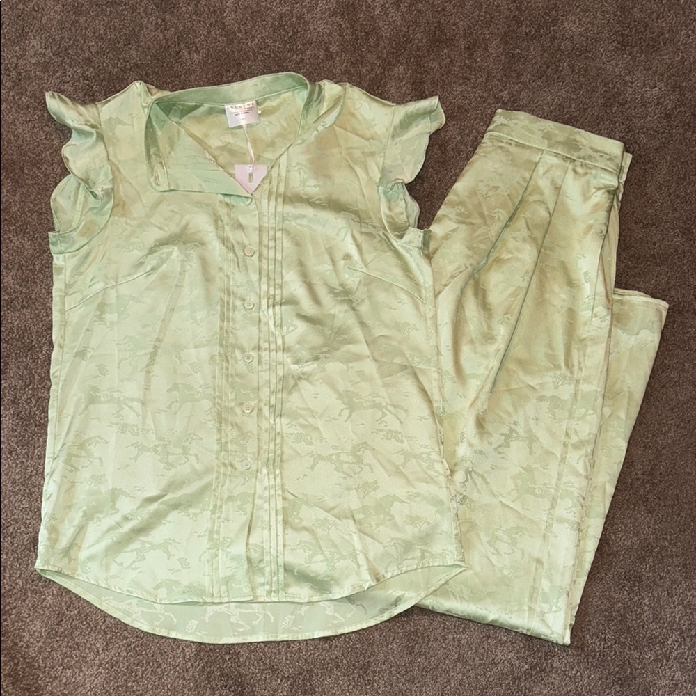 Anonyme Green Horse Print Set